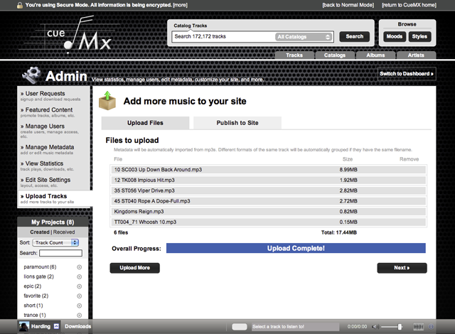 upload5 2 SourceAudio - your upload is complete.