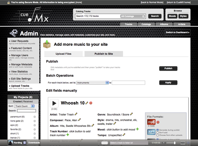 upload6 2 Publish your new tracks to live!
