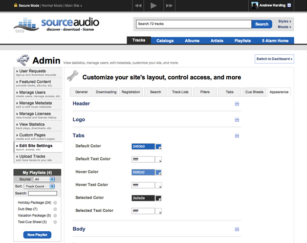 SourceAudio's new appearance editor tool