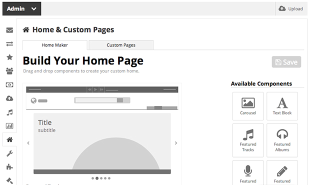 Drag and drop home page elements to create your own perfect home page layout!