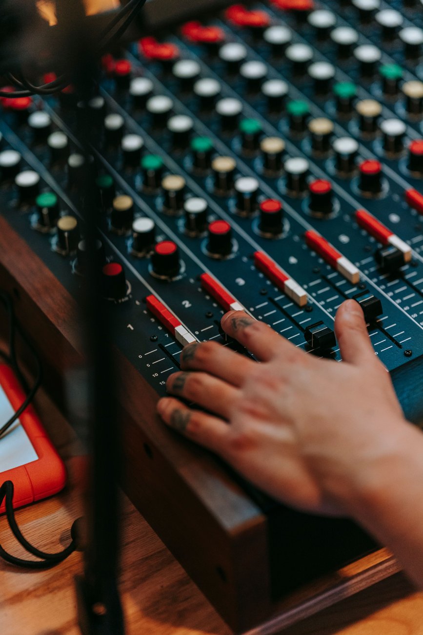 An engineer at a mixing desk